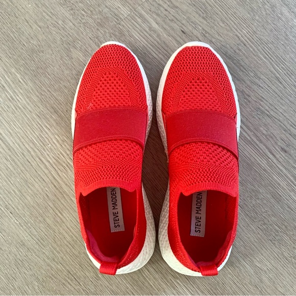 Steve Madden Shoes - Steve Madden Red Ritz Slio On Sneakers